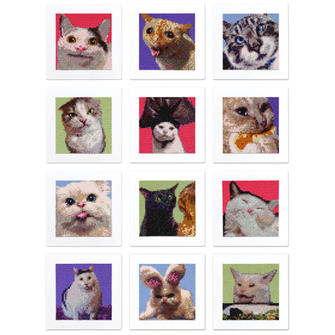LuwoArte Large Diamond Art Kits for Adults - Brilliant Art Diamond Painting Kit - Paint Gem Art for Adults - Meme Cats 2.0